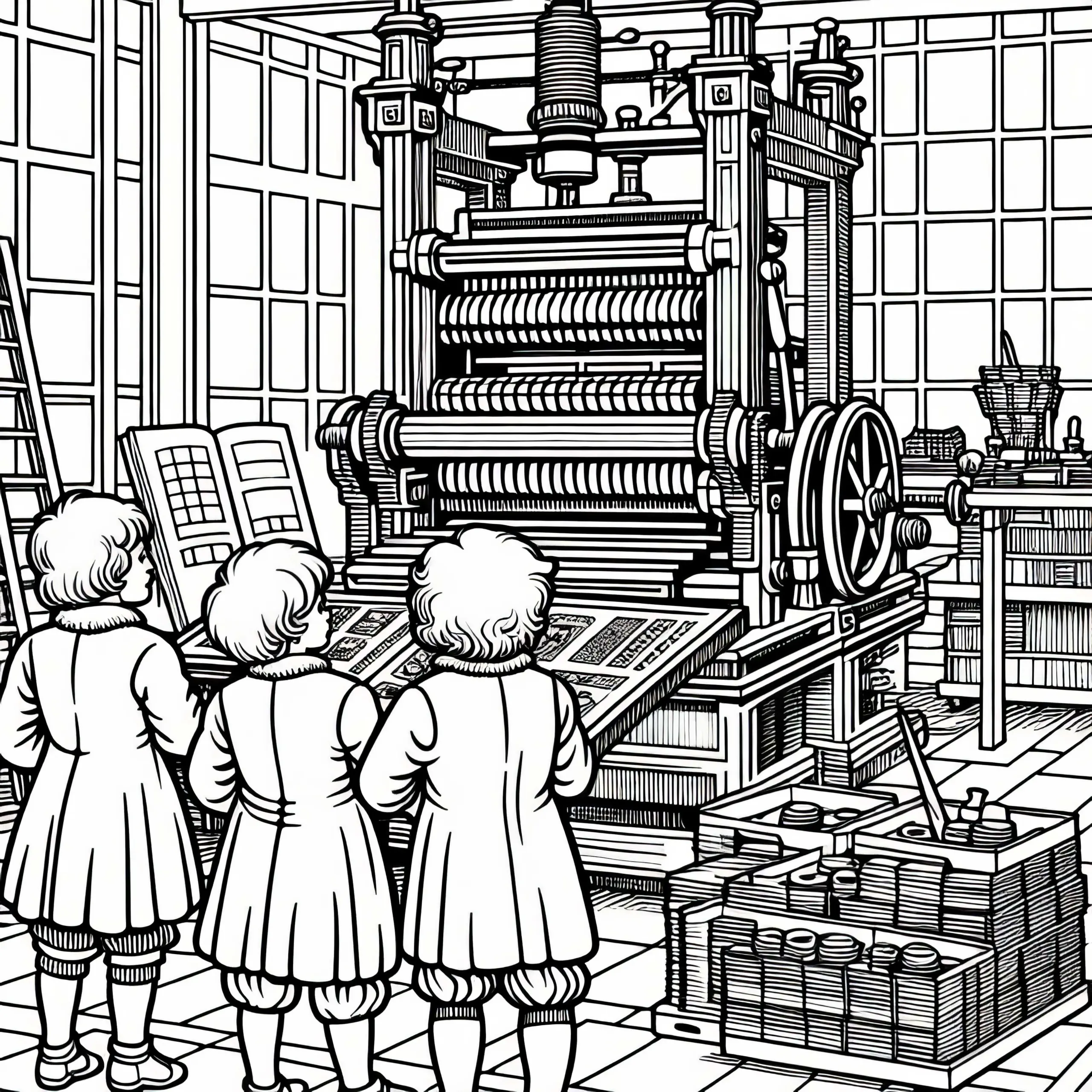 Druckerpresse Ausmalbild Buchdruck Kostenlos