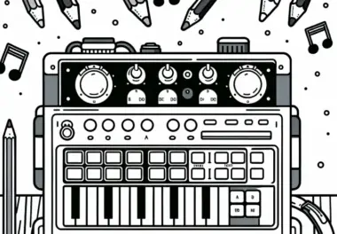 Drumcomputer Malvorlage – Elektronisches Instrument Kostenlos