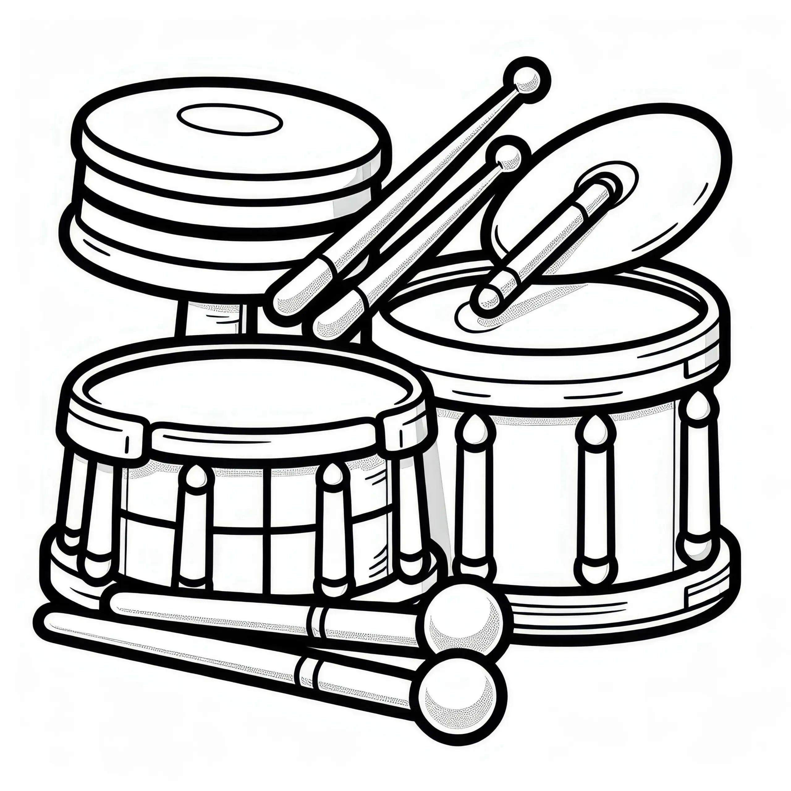 Drumsticks Ausmalbild für Schlaginstrumente – Kostenloses Zubehör