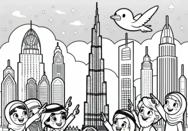 Dubai Burj Khalifa Ausmalbild Gratis