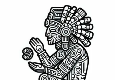 Ausmalbild eines Maya-Sternzeichens – Kostenlos herunterladen
