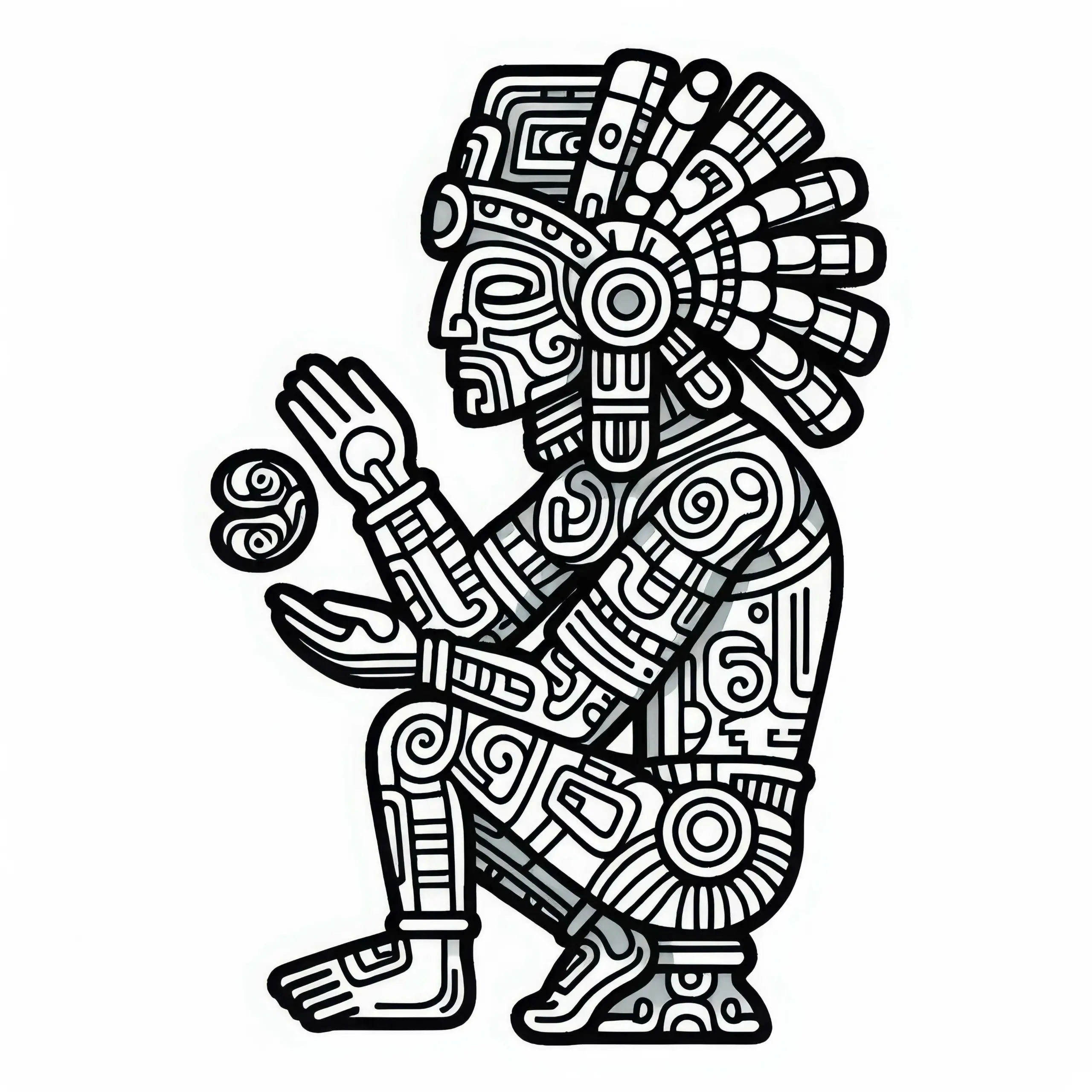 Ausmalbild eines Maya-Sternzeichens – Kostenlos herunterladen