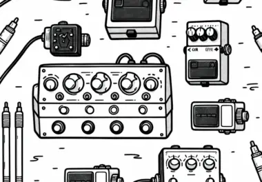Effektpedale Ausmalbild für Zubehör elektronischer Instrumente kostenlos