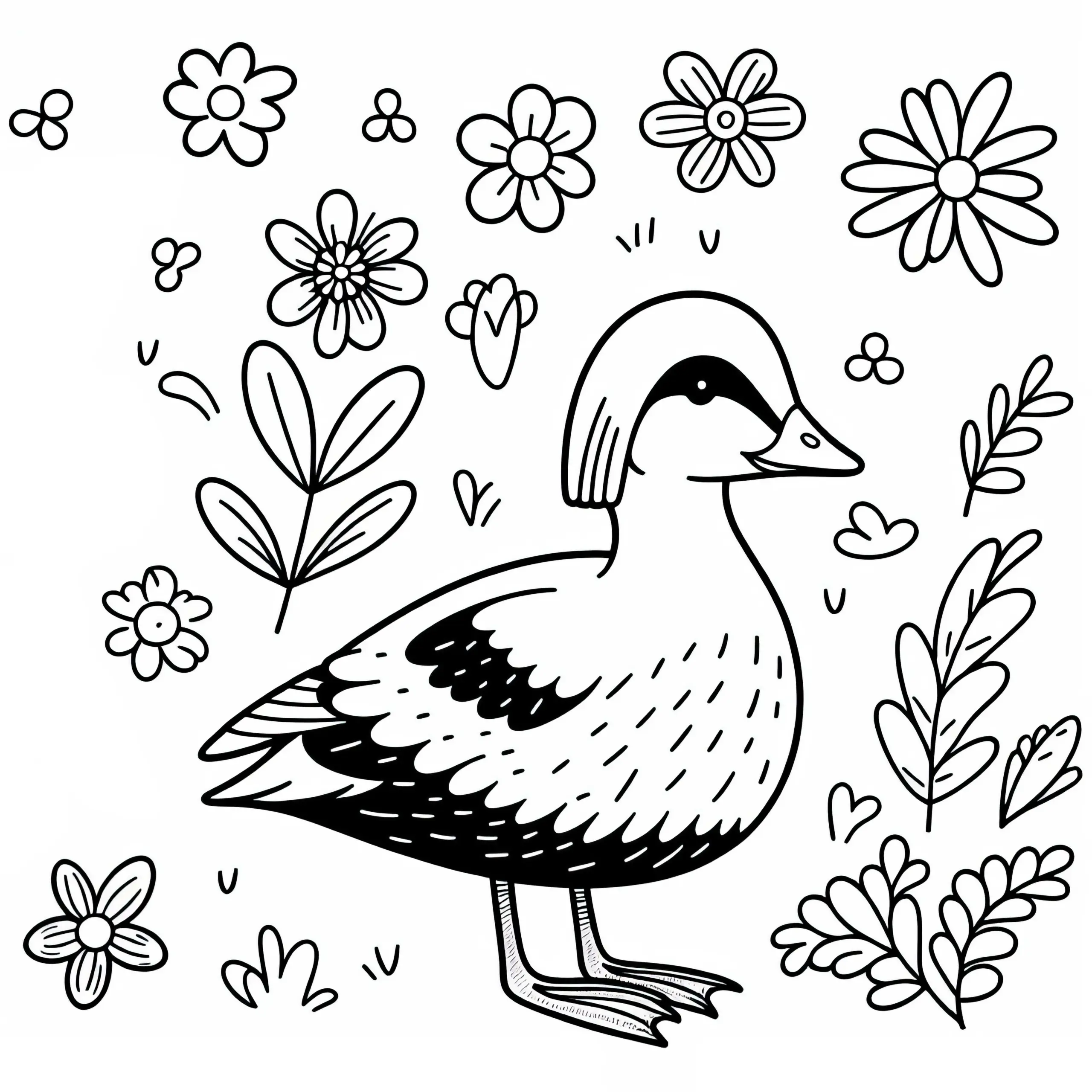Eiderente – Vogel in Europa – Ausmalbild Gratis