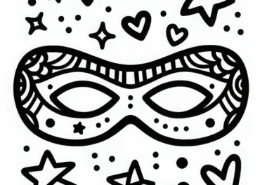 Einfache Maske Ausmalbild Kostenlos