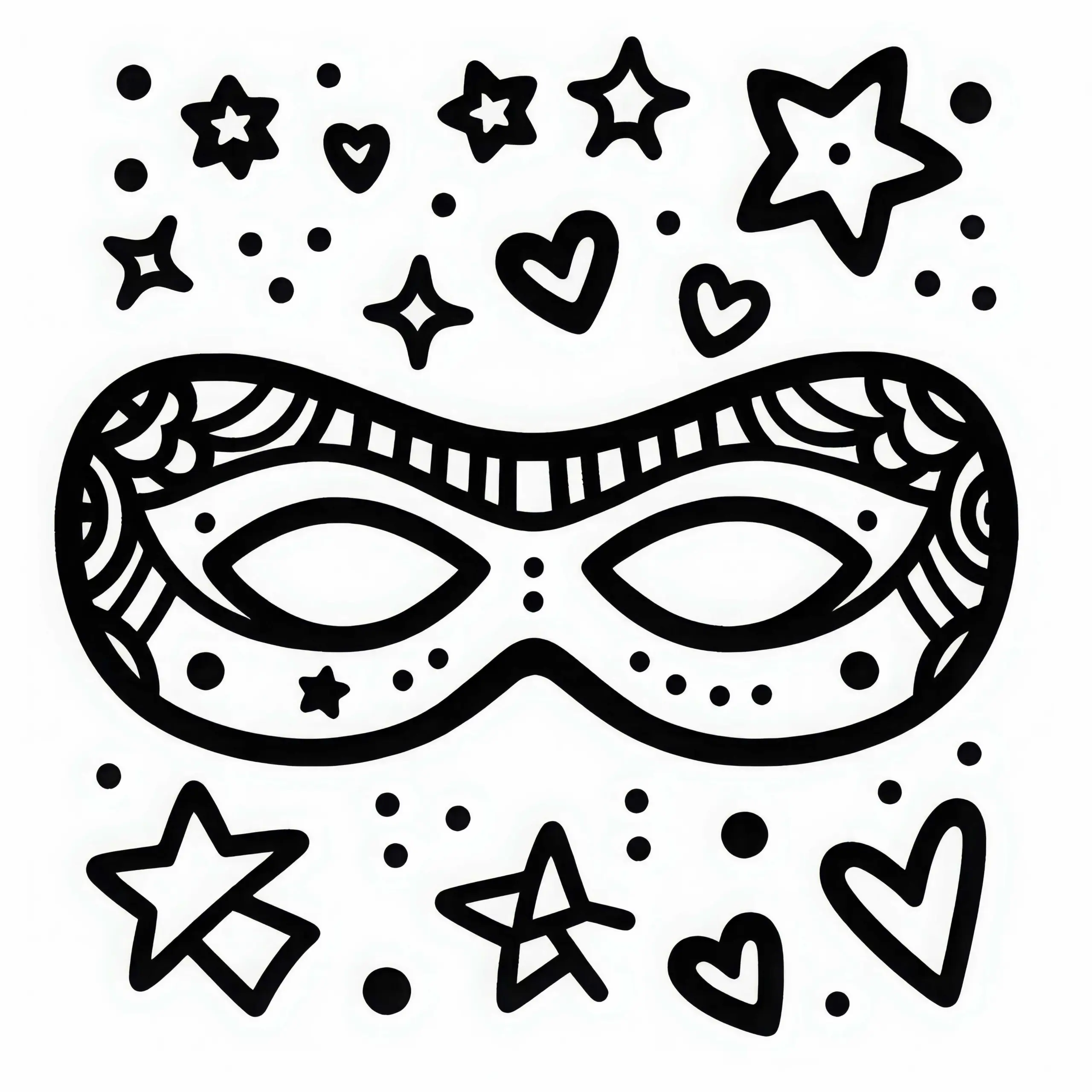 Einfache Maske Ausmalbild Kostenlos