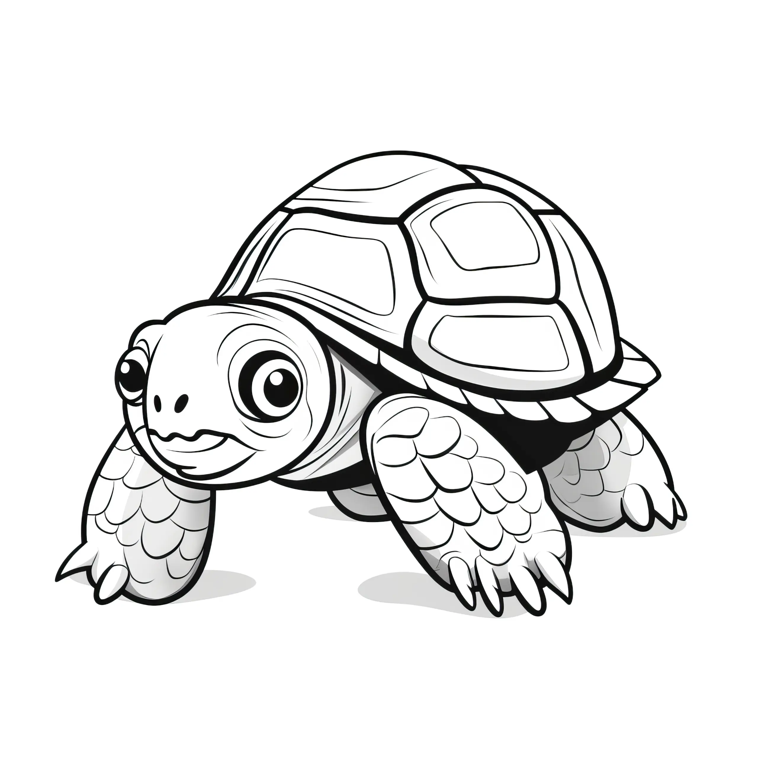 Einfache Schildkröte Ausmalbild für Kinder – Kostenlos downloaden