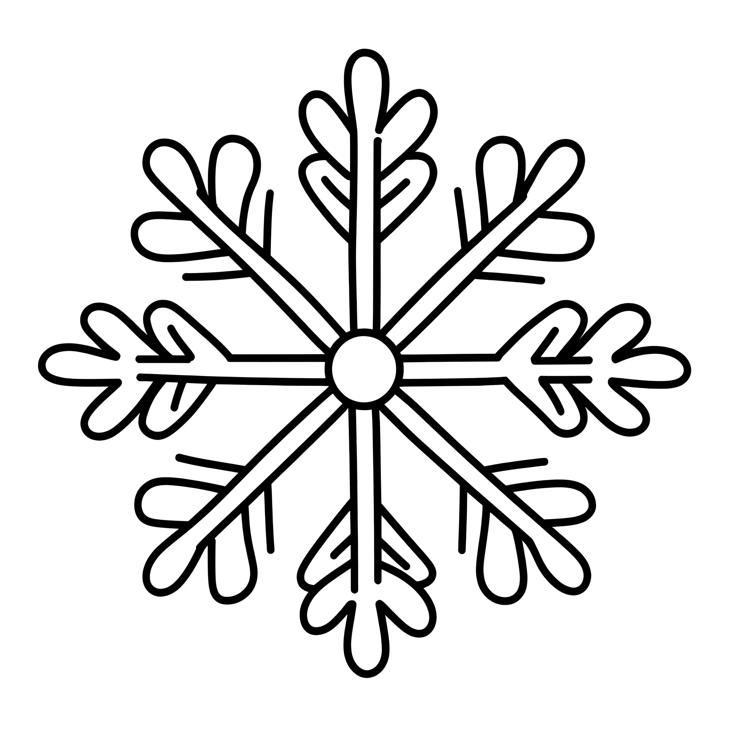 Einfache Schneeflocke: Ausmalbild für Kinder