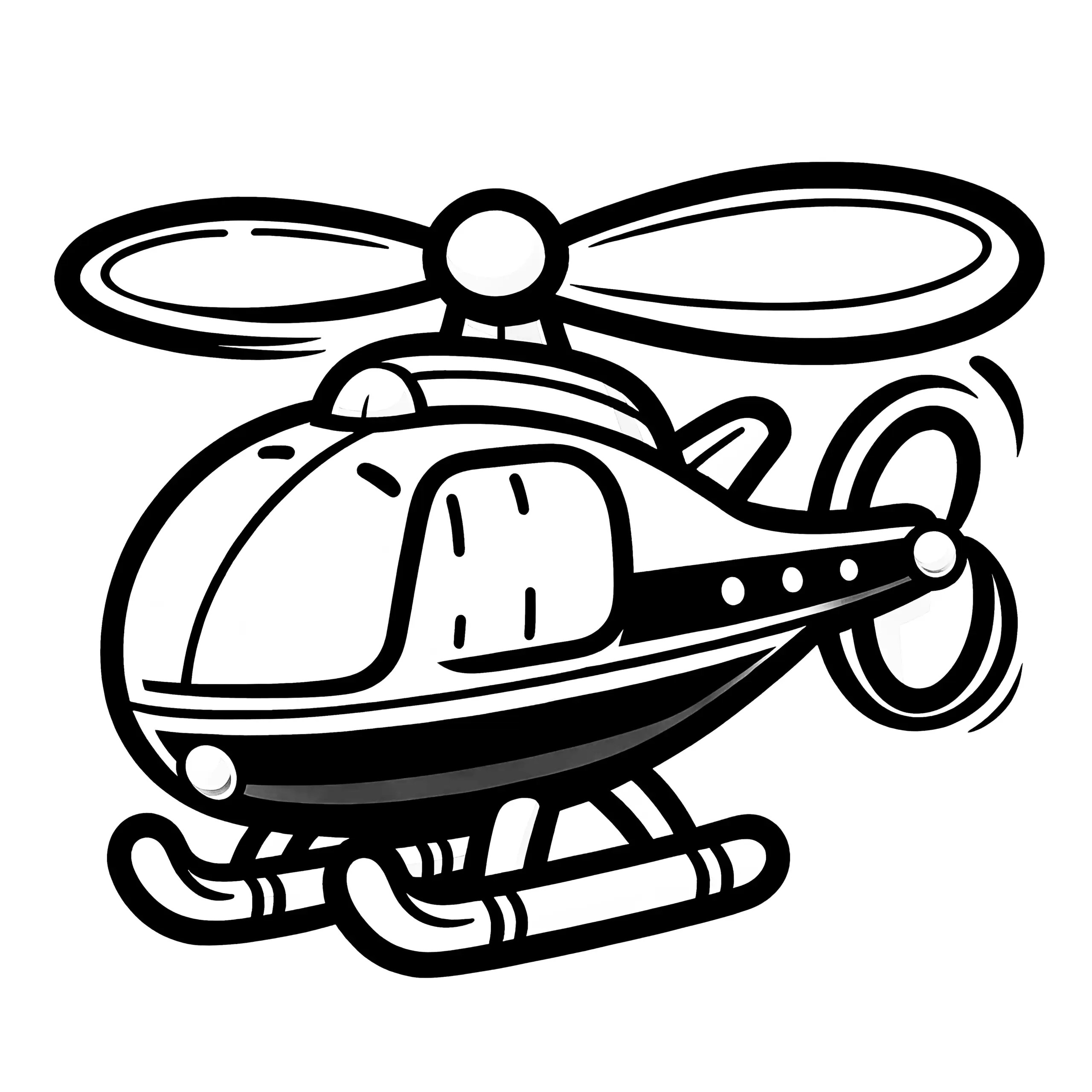 Einfacher Spielzeug Hubschrauber: Ausmalbild für Kleinkinder (Kostenlos)