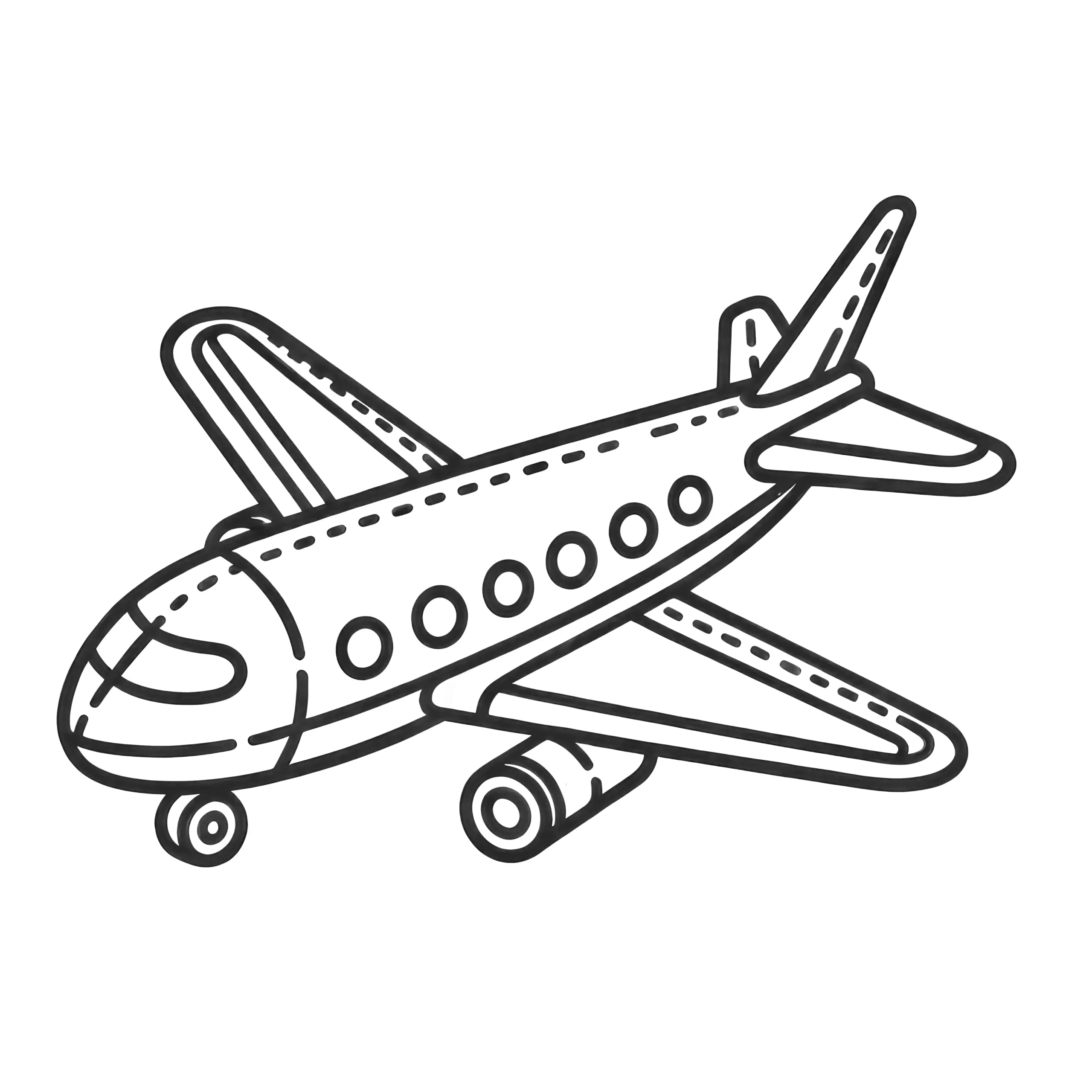 Einfaches Kinderflugzeug: Ausmalbild kostenlos zum Herunterladen