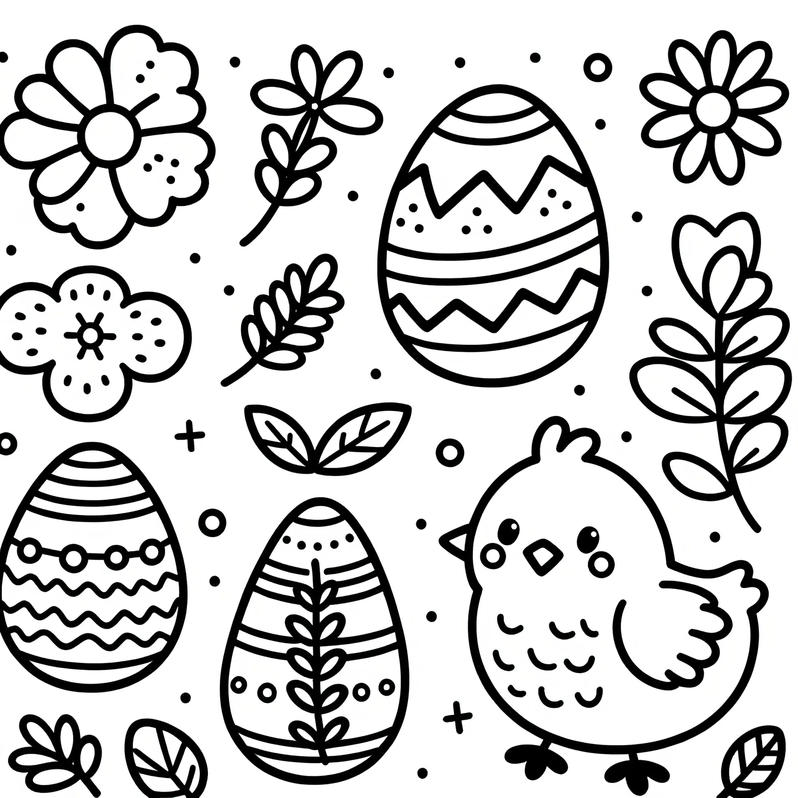 Einfaches Ostermotiv zum Ausmalen (Kostenlos) (Ausmalbild)