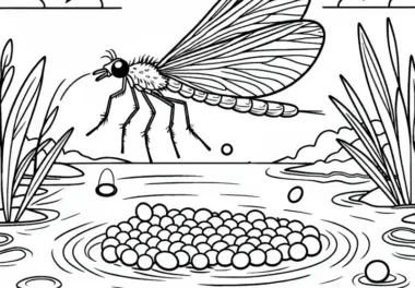 Eintagsfliege legt Eier ab – Malvorlage gratis