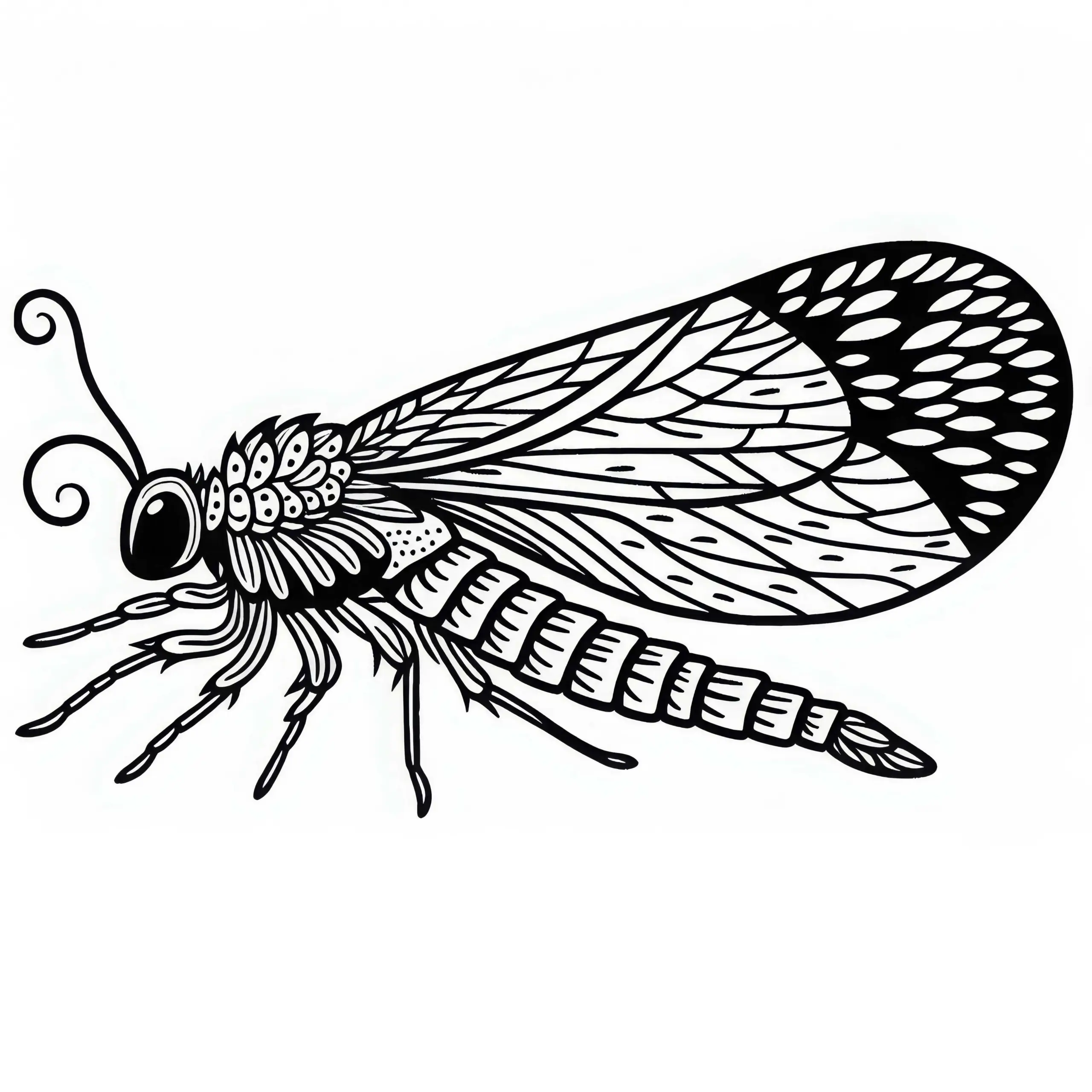Eintagsfliege Malvorlage Kostenlos Herunterladen (Ausmalbild)