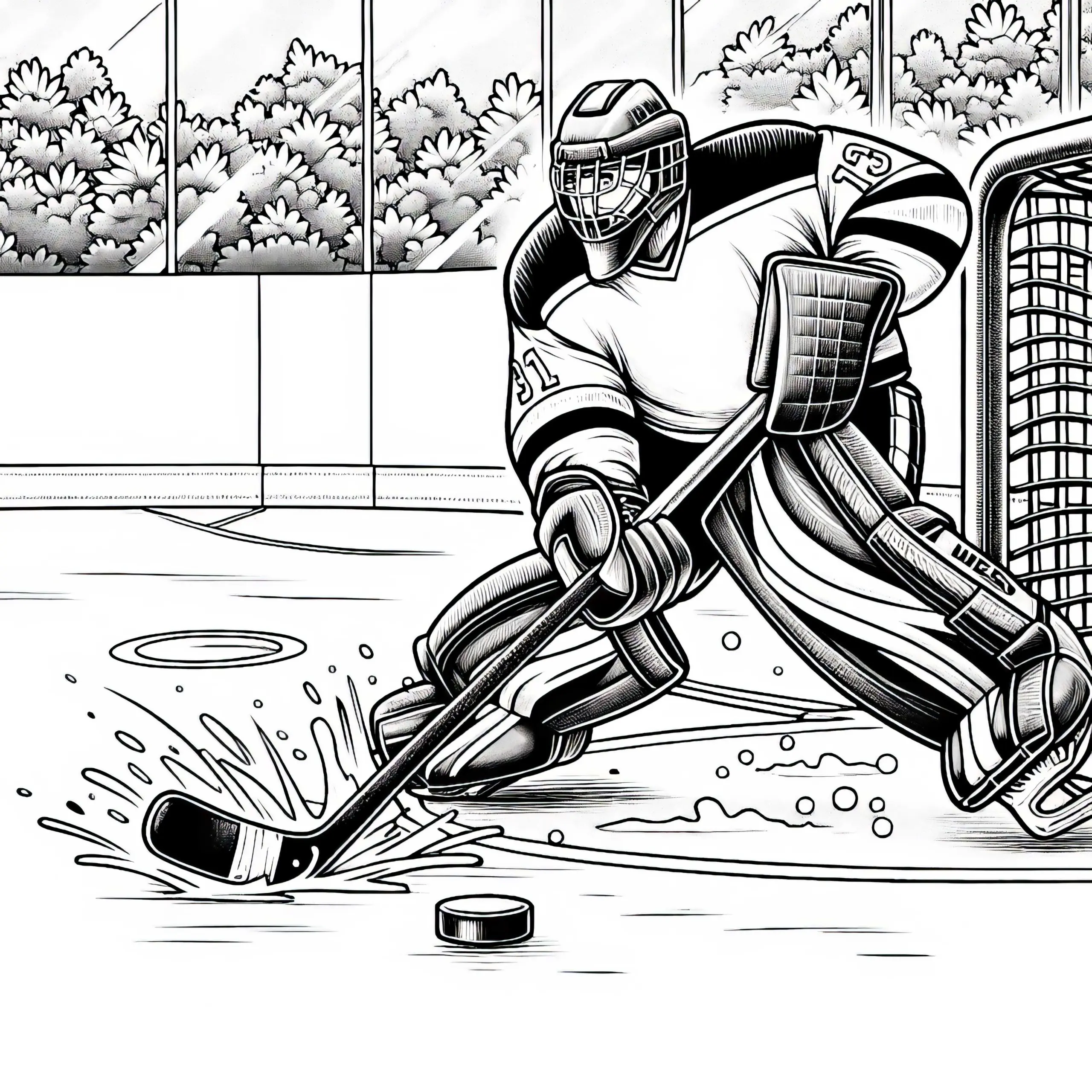 Eishockey Spieler Ausmalbild Detailreich Kostenlos
