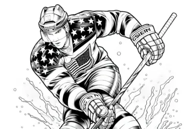 Eishockey Spieler Malvorlage detailreich gratis