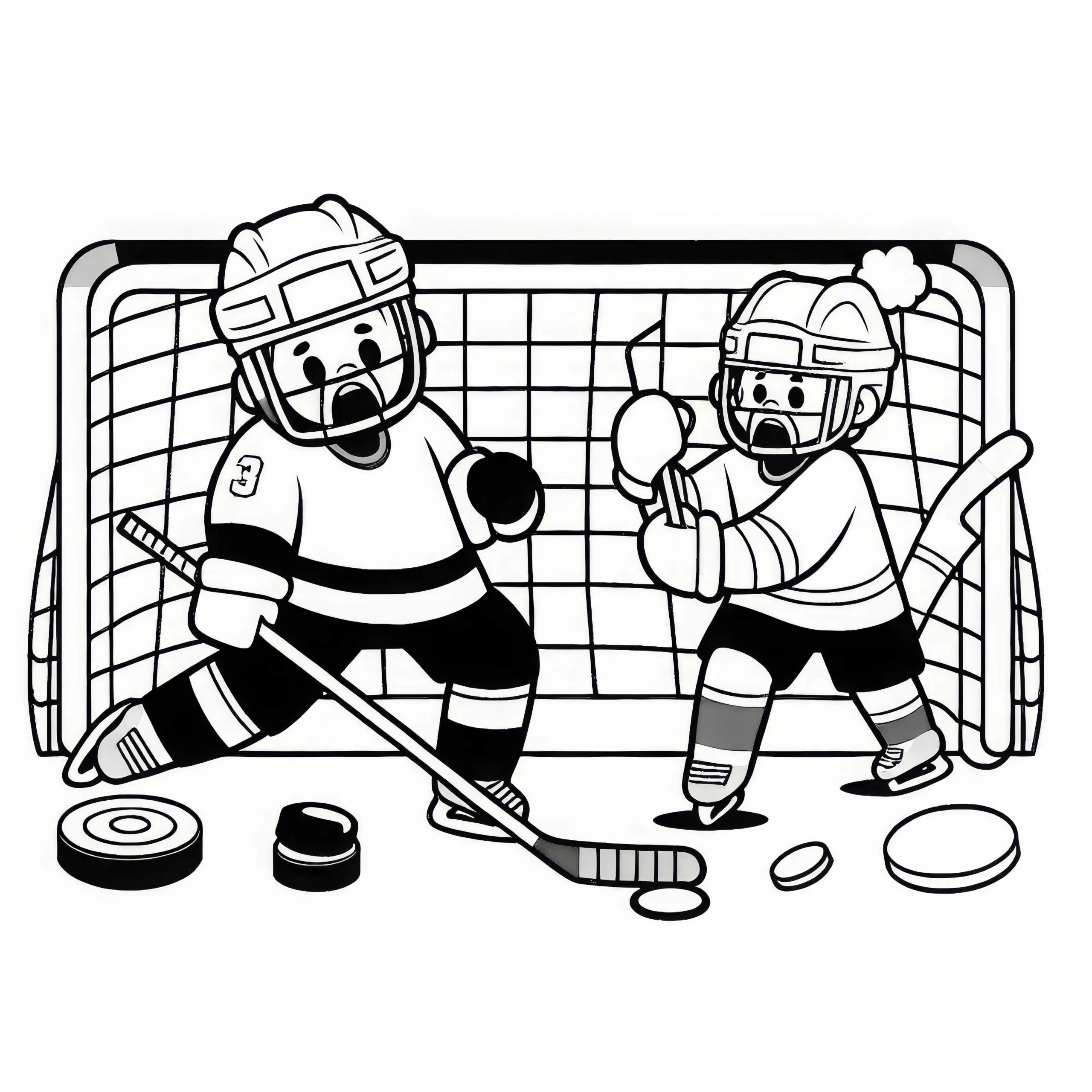 Eishockey Spieler Malvorlage einfach gratis (Ausmalbild)