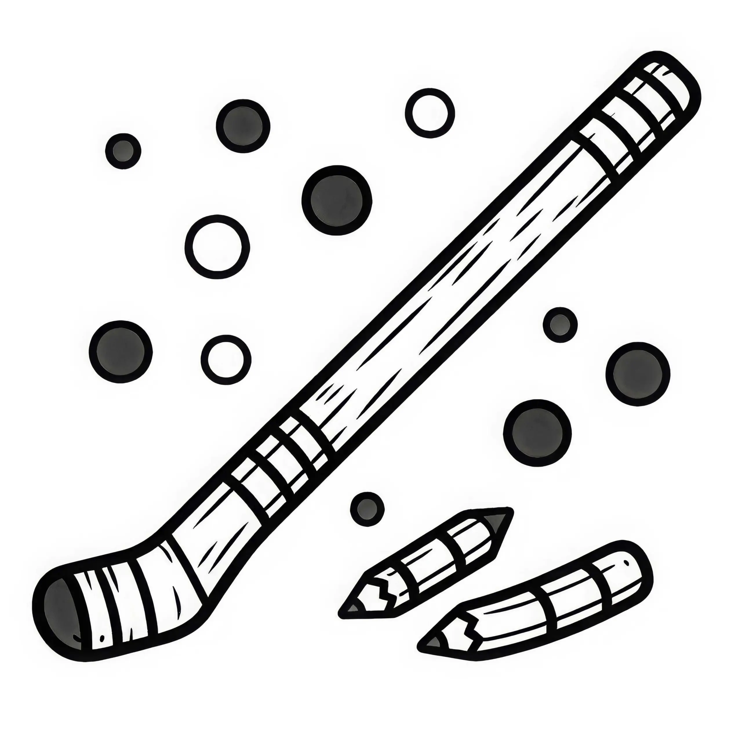 Eishockey Schläger Malvorlage einfach kostenlos (Ausmalbild)