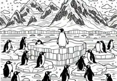 Antarktis: Ausmalbilder mit beliebten Motiven
