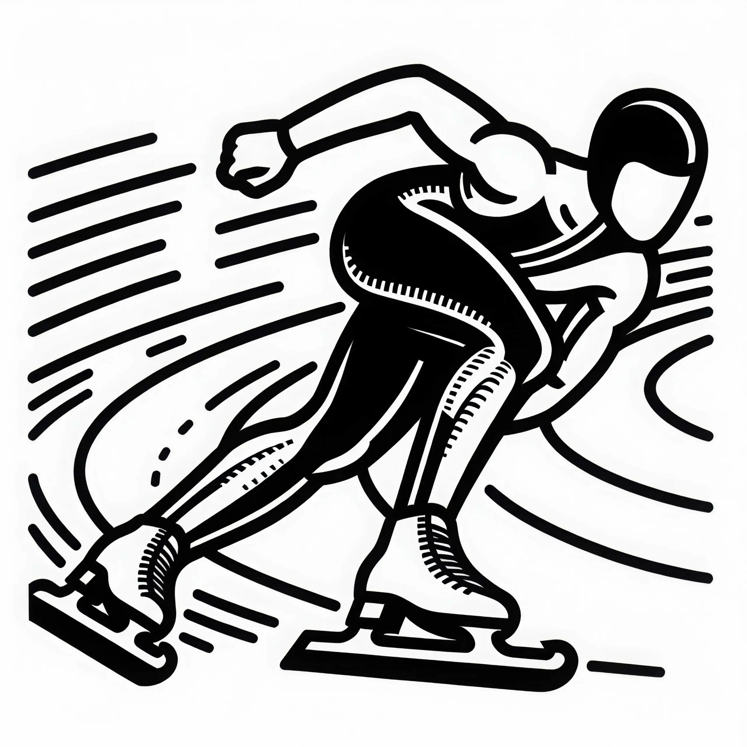 Eisschnelllauf Malvorlage Einfach Gratis (Ausmalbild)