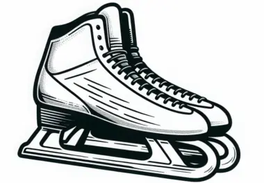 Eisschnelllauf Schuhe mit langen Kufen Malvorlage kostenlos