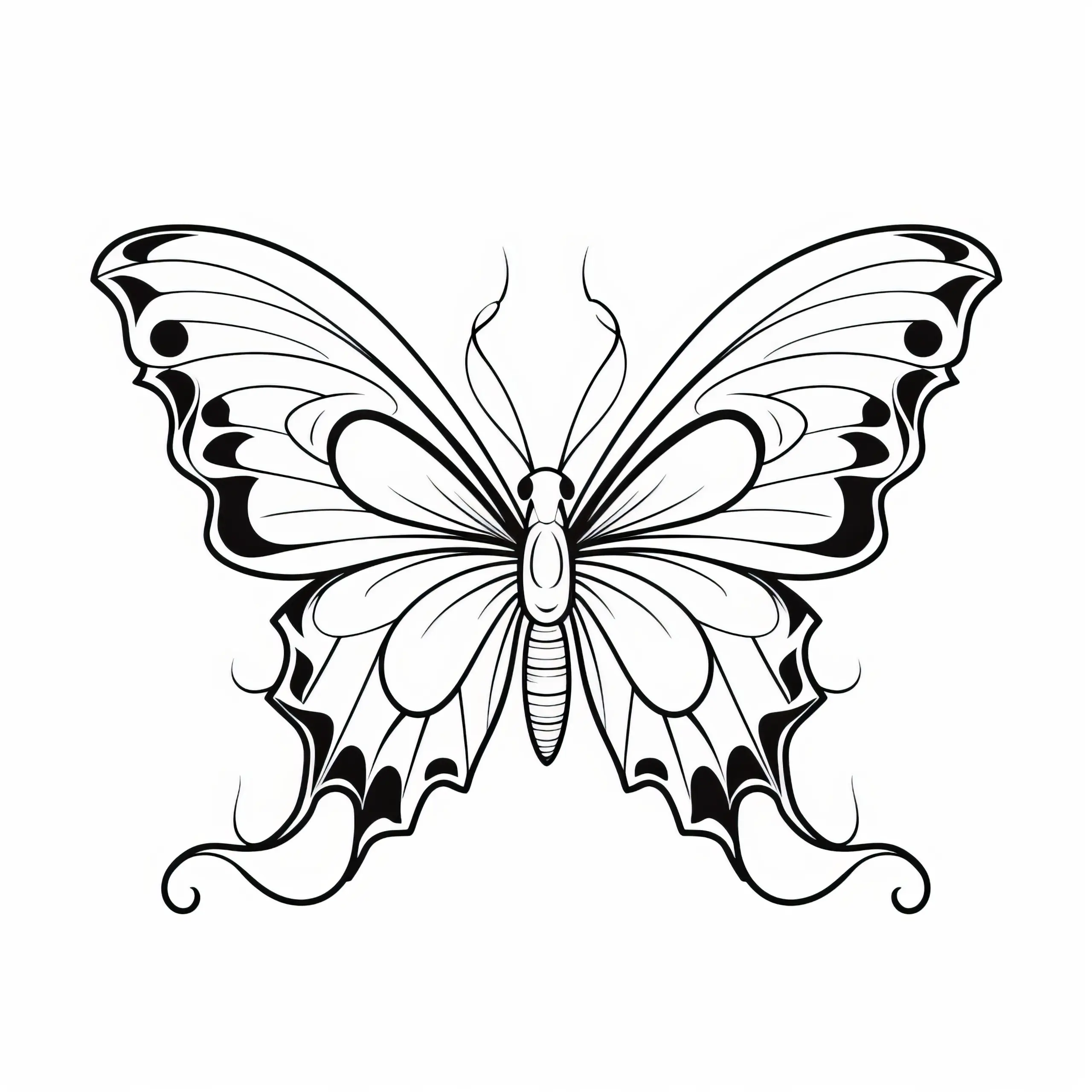 Eleganter Schmetterling: Ausmalbild gratis herunterladen
