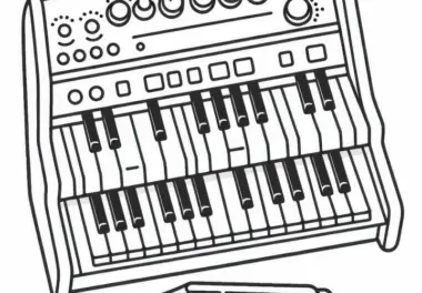 Elektronische Orgel Ausmalbild – Elektronisches Instrument Kostenlos Herunterladen