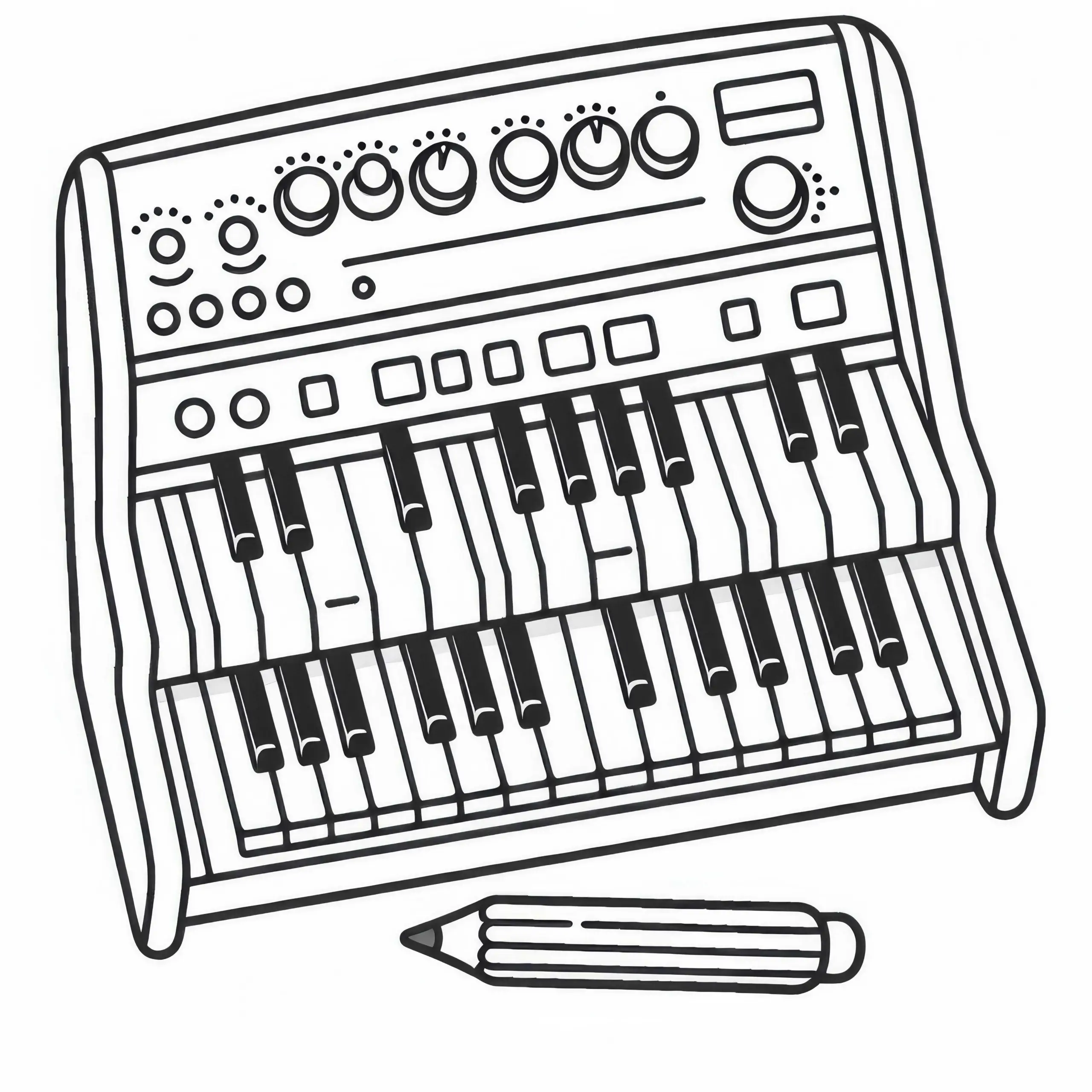 Elektronische Orgel Ausmalbild – Elektronisches Instrument Kostenlos Herunterladen