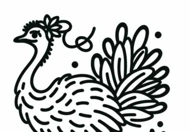 Emu Vogel Australien Ozeanien Ausmalbild Kostenlos herunterladen