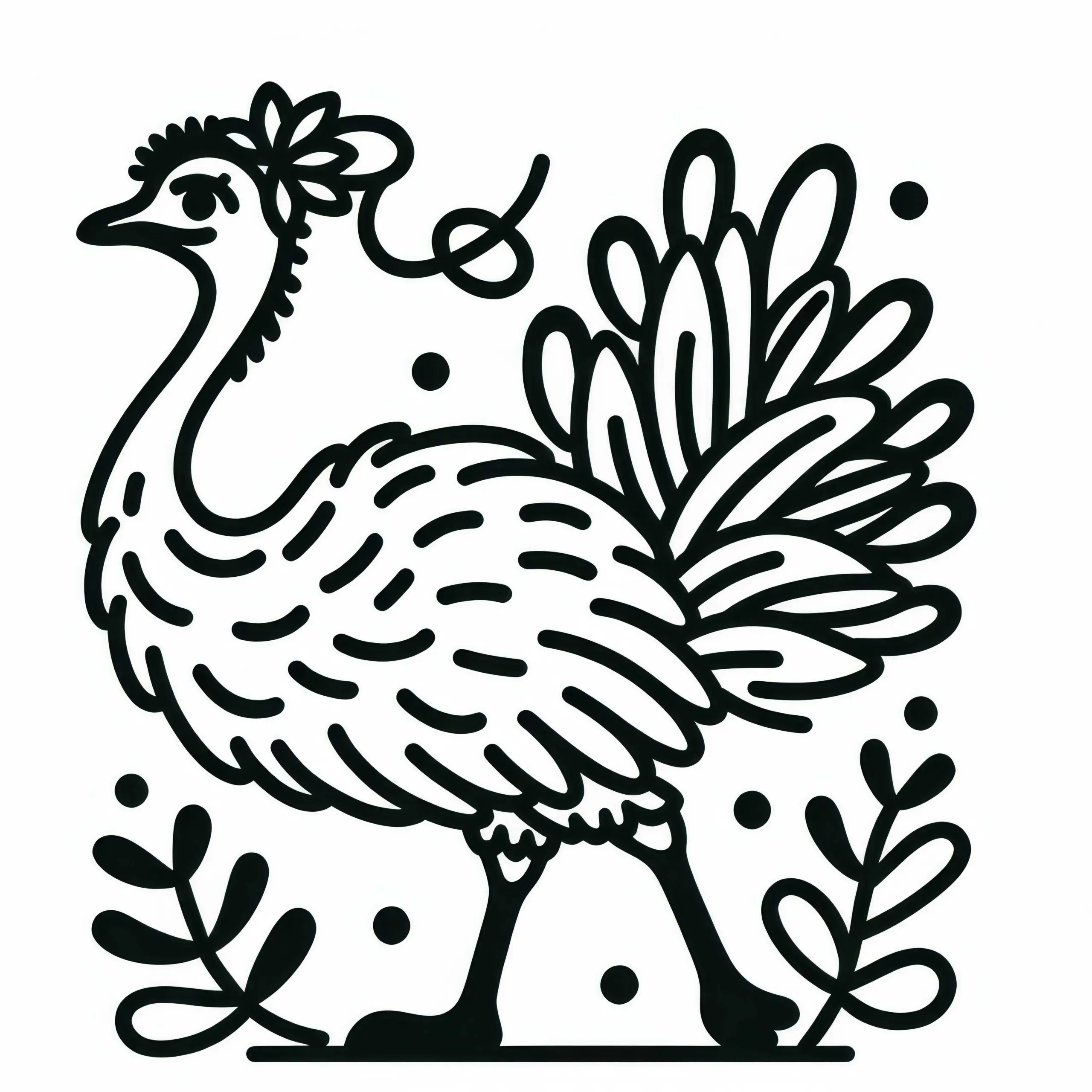 Emu Vogel Australien Ozeanien Ausmalbild Kostenlos herunterladen