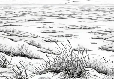 Tundra-Ausmalbilder: Landschaftsmotive kostenlos ausmalen