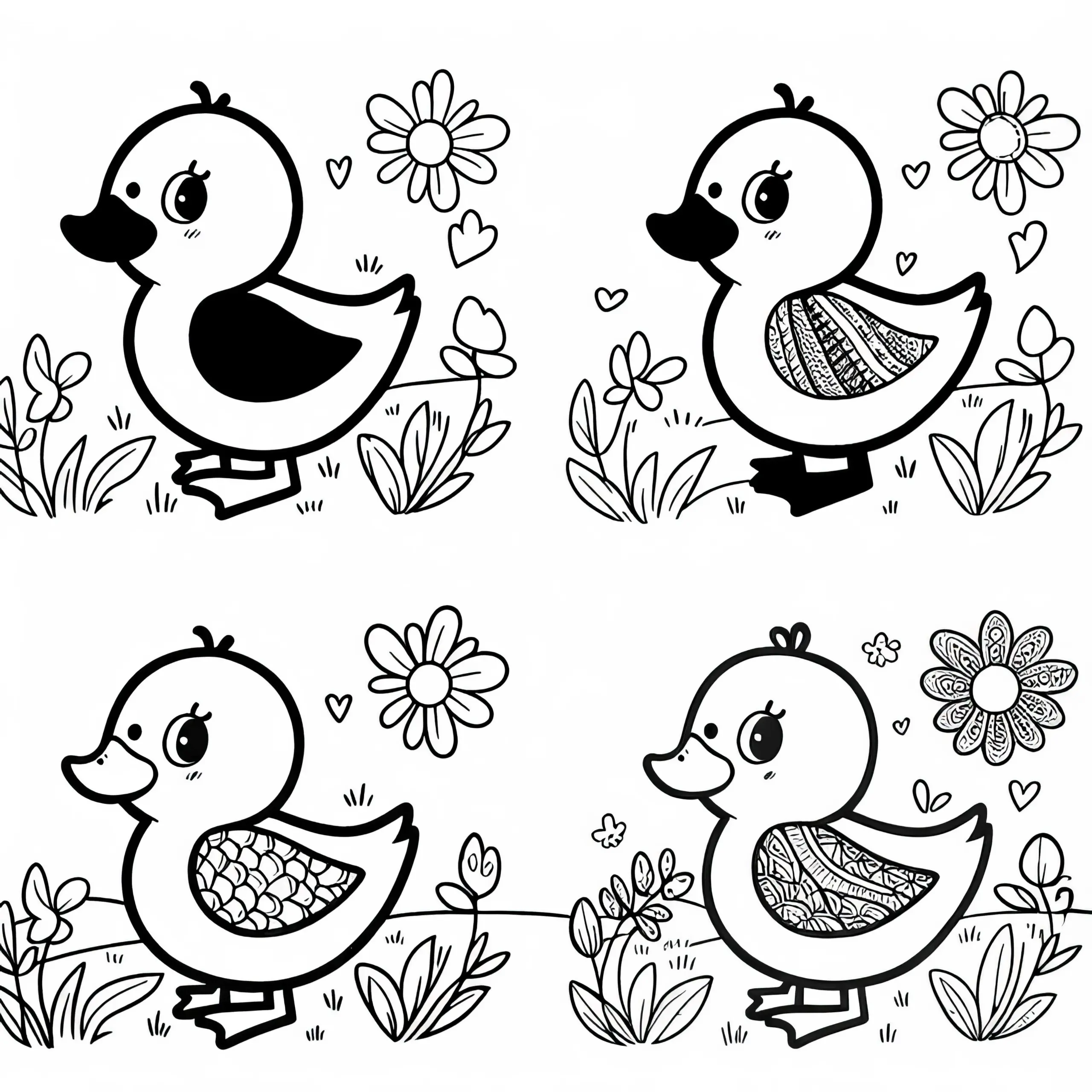 Enten Ausmalbild zum Herunterladen und online Ausmalen (Kostenlos)