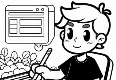 Entwickler gestaltet Grafiken mit Zeichenpad – Malvorlage gratis