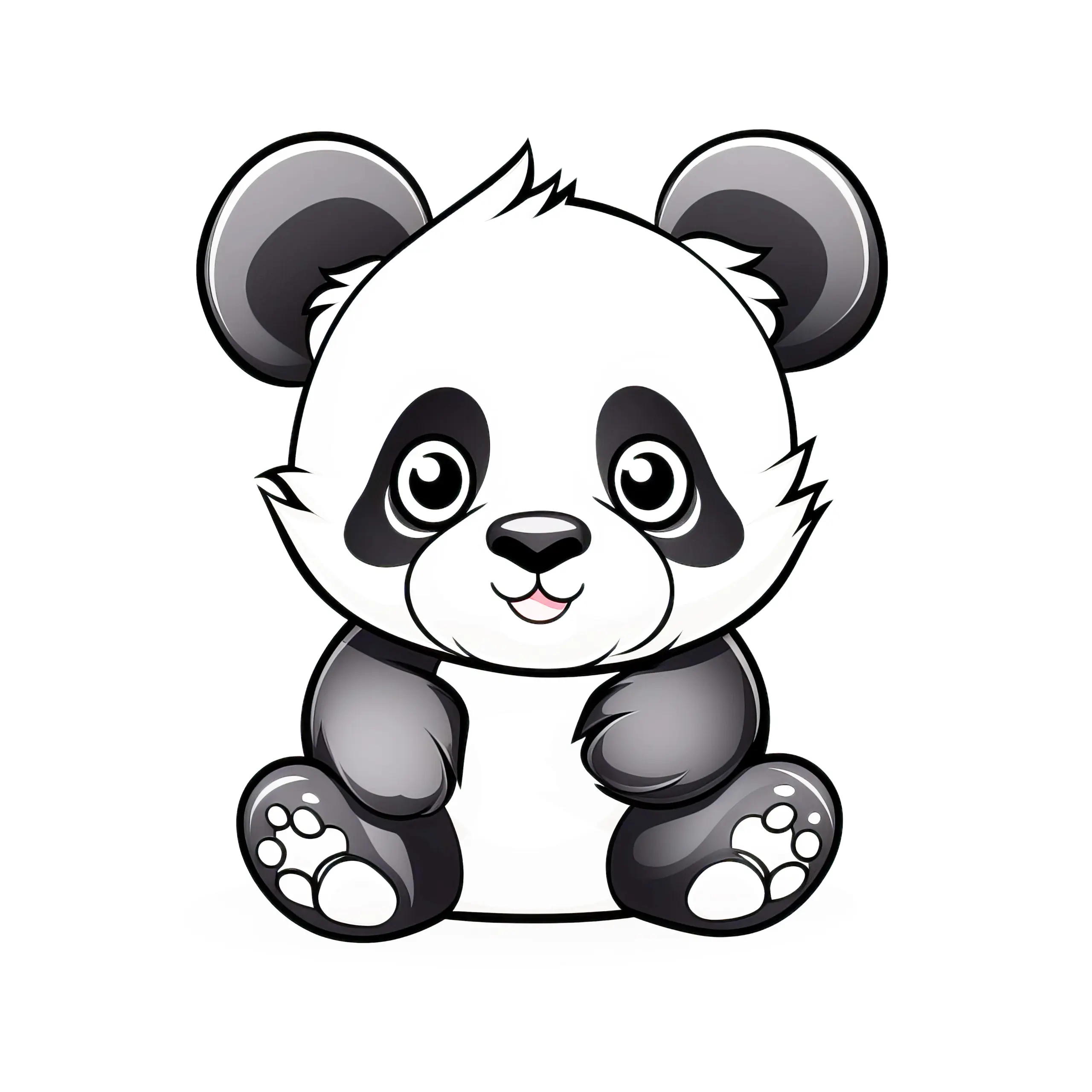 Entzückender Panda-Bär: Einfache Malvorlage für Kinder (Gratis) (Ausmalbild)