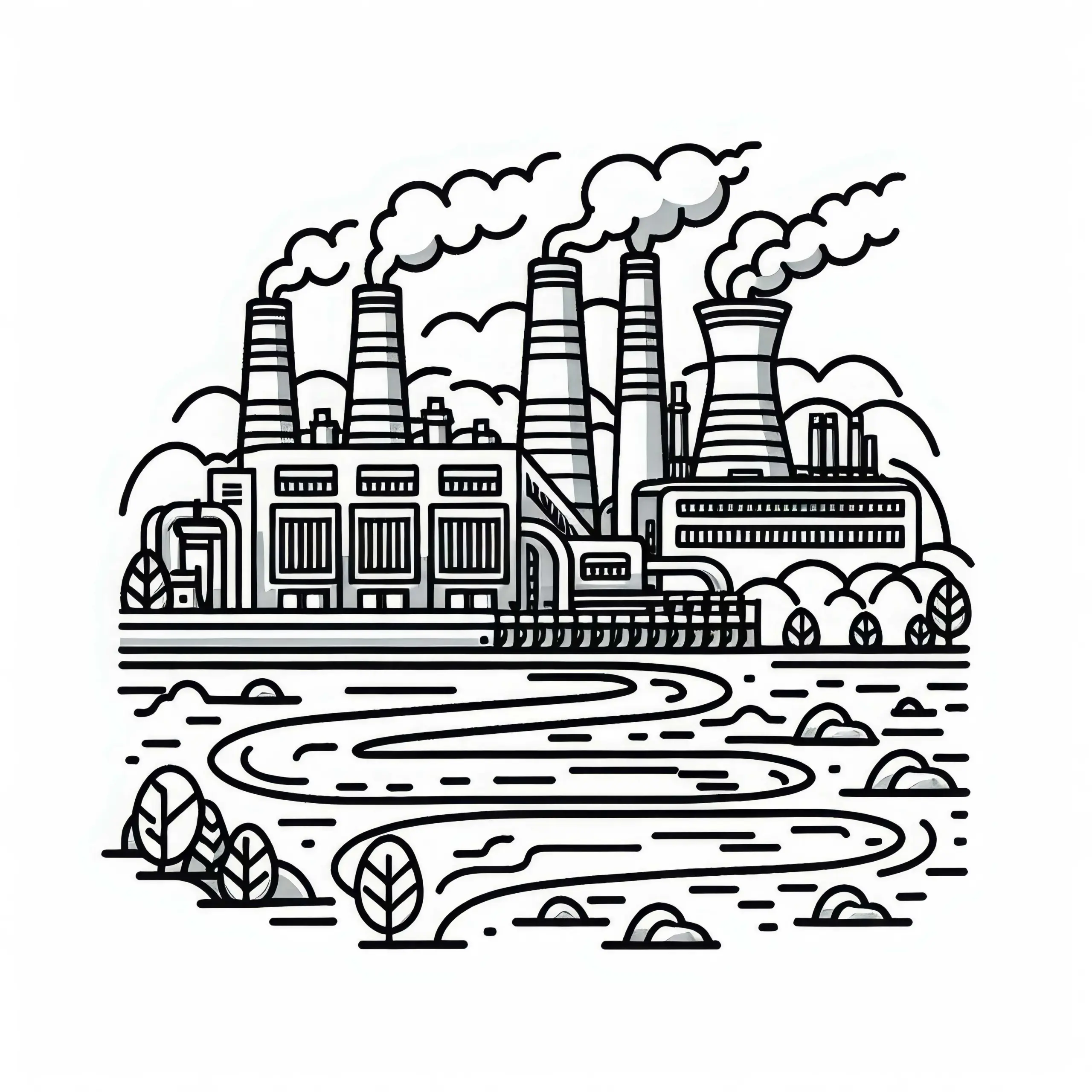 Erdwärmekraftwerk Ausmalbild Kostenloser Download