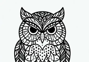 Eule als Ausmalbild – Vogel kostenlos zum Download