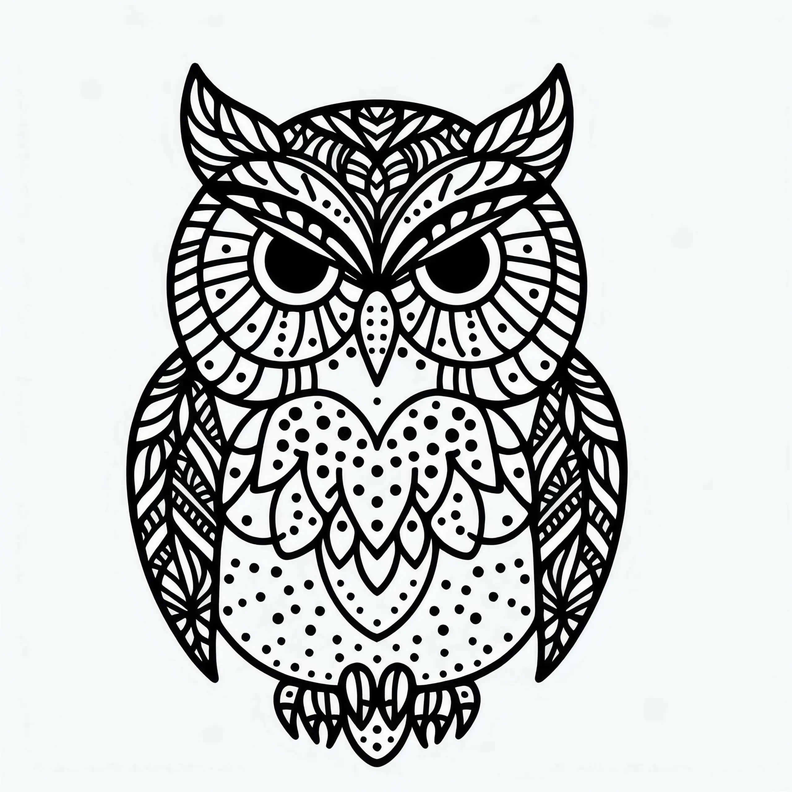 Eule als Ausmalbild – Vogel kostenlos zum Download