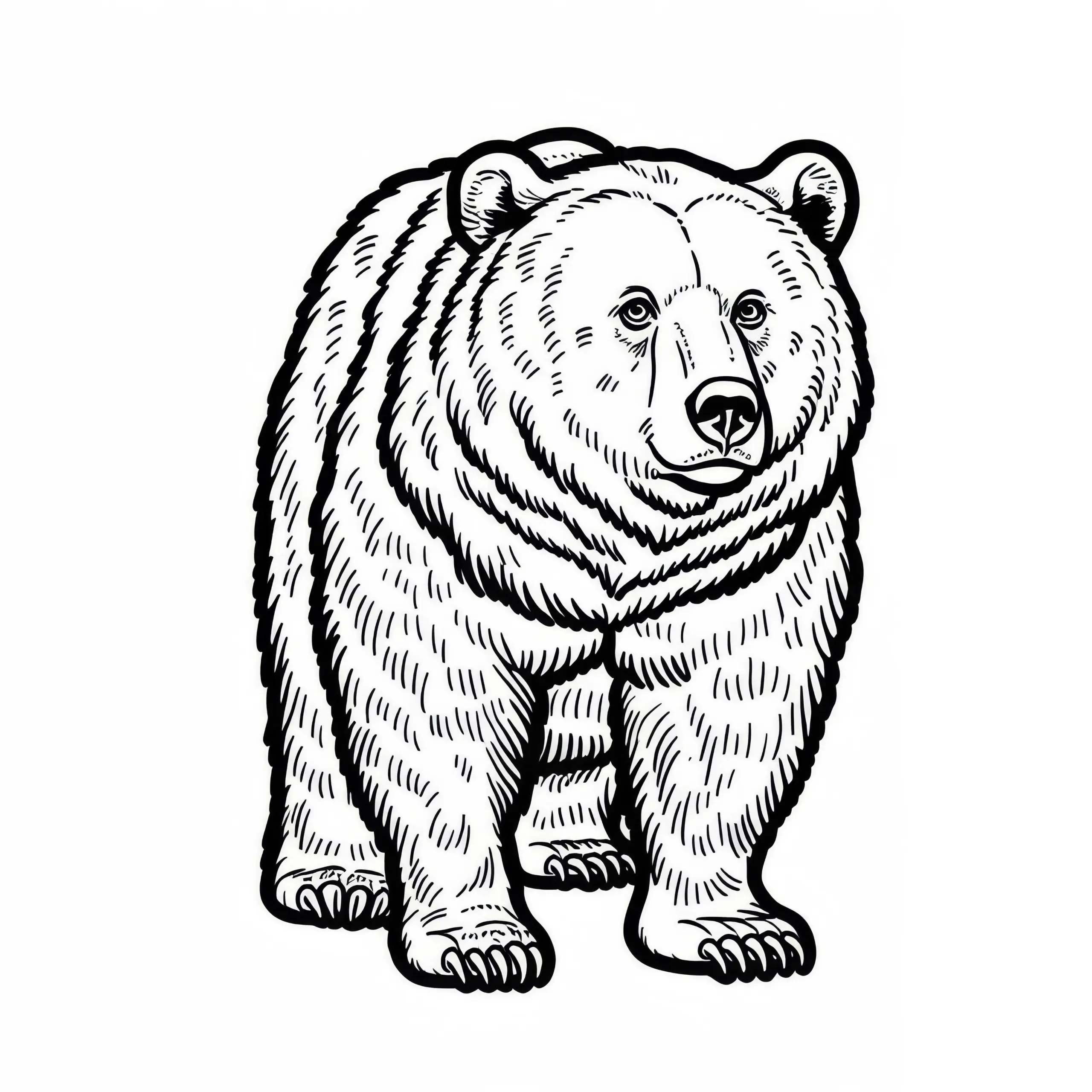 Europäischer Braunbär Malvorlage gratis (Ausmalbild)