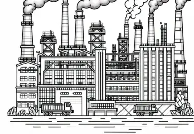 Industrie & Kraftwerke: kostenlose Ausmalbilder