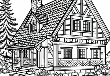 Fachwerkhaus Ausmalbild Kostenlos