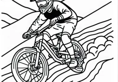 Downhill-Mountainbiking: kostenlose Ausmalbilder