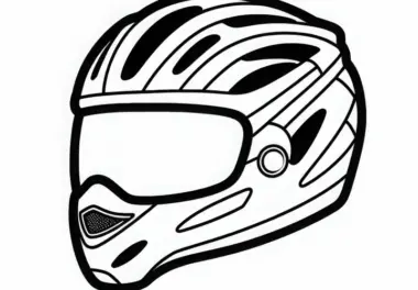 Fahrradhelm für Radrennfahrer – Malvorlage gratis herunterladen