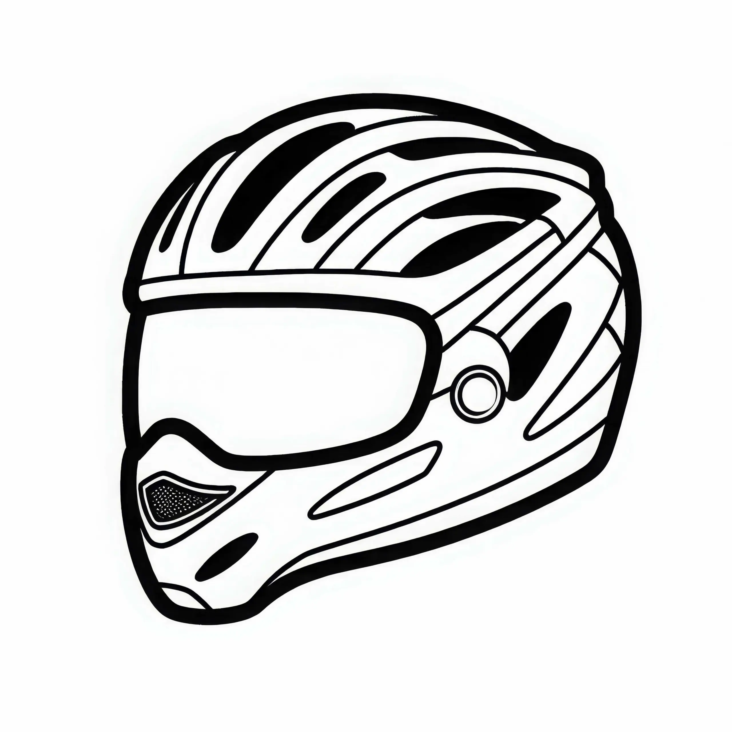 Fahrradhelm für Radrennfahrer – Malvorlage gratis herunterladen (Ausmalbild)