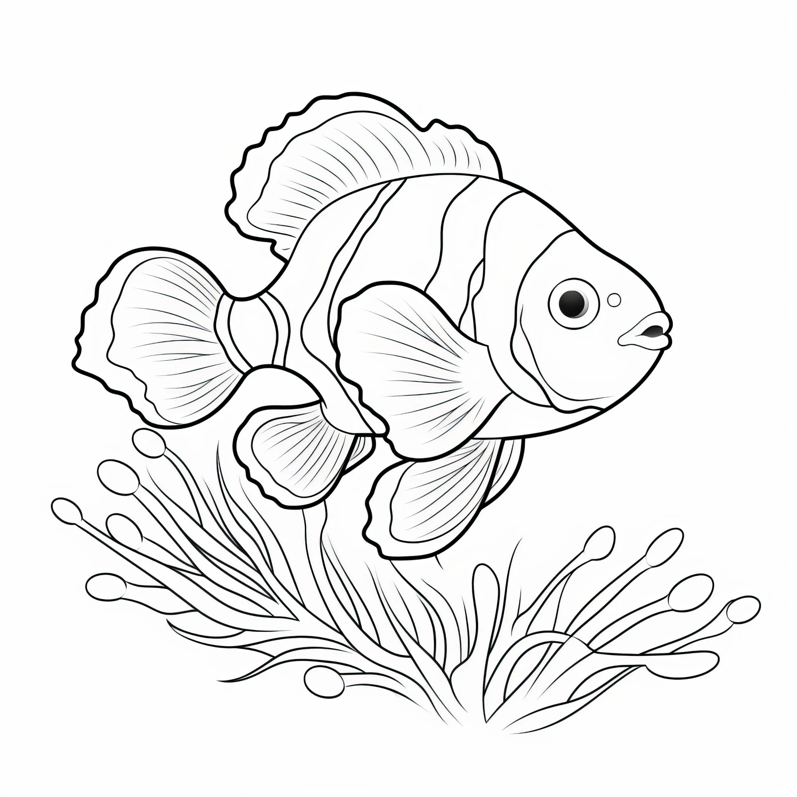 Farbenfroher Fisch: Ausmalbild zum Herunterladen (Kostenlos)
