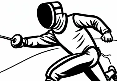 Fechter Setzt Präzisen Treffer – Ausmalbild Kostenlos