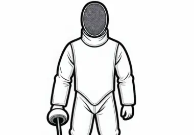Fechtuniform mit Brustschutz Malvorlage Kostenlos