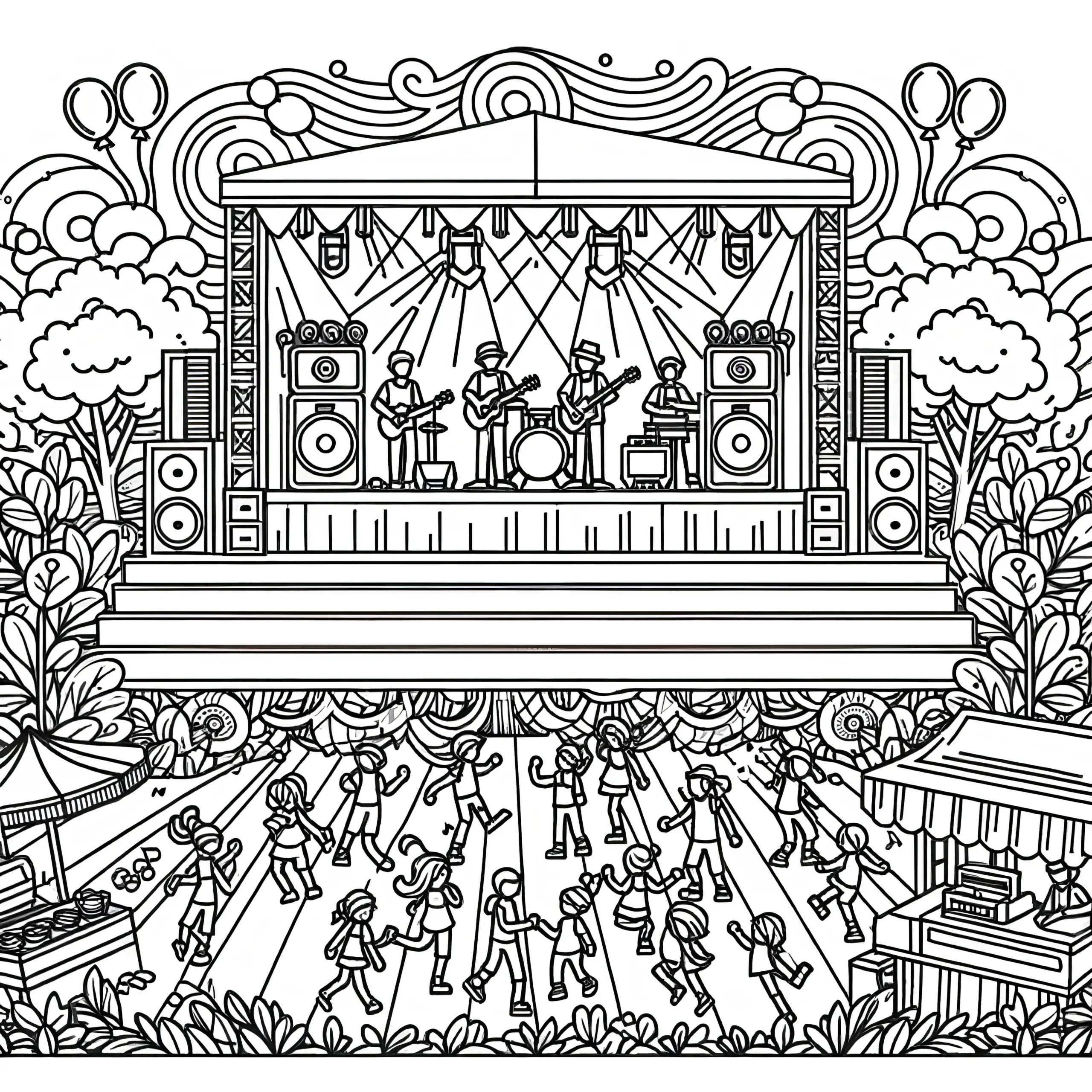 Festival Ausmalbild: Kostenlos zum Download