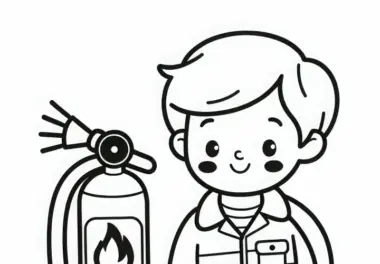 Feuerlöscher Ausmalbild Einfach Kostenlos Herunterladen