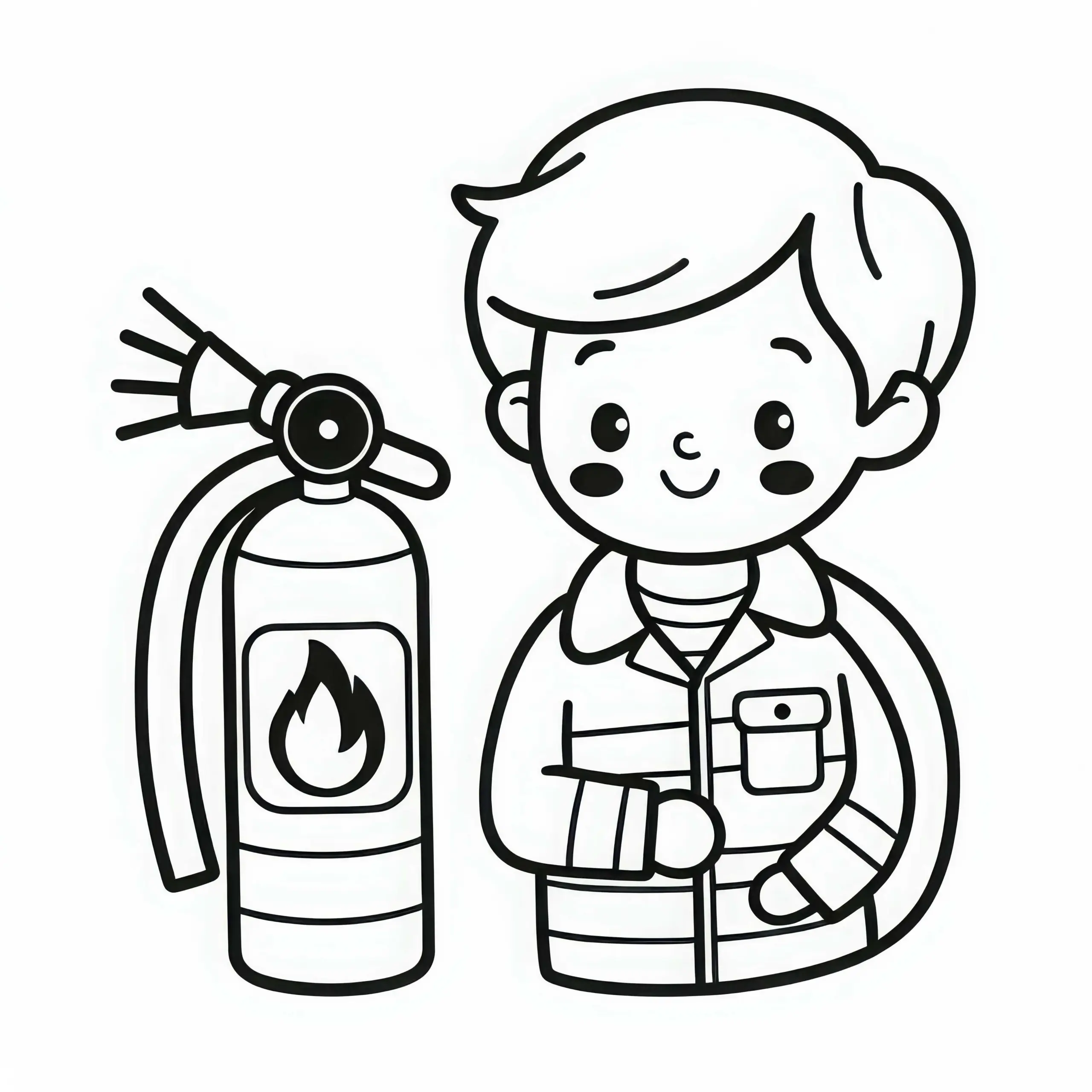 Feuerlöscher Ausmalbild Einfach Kostenlos Herunterladen