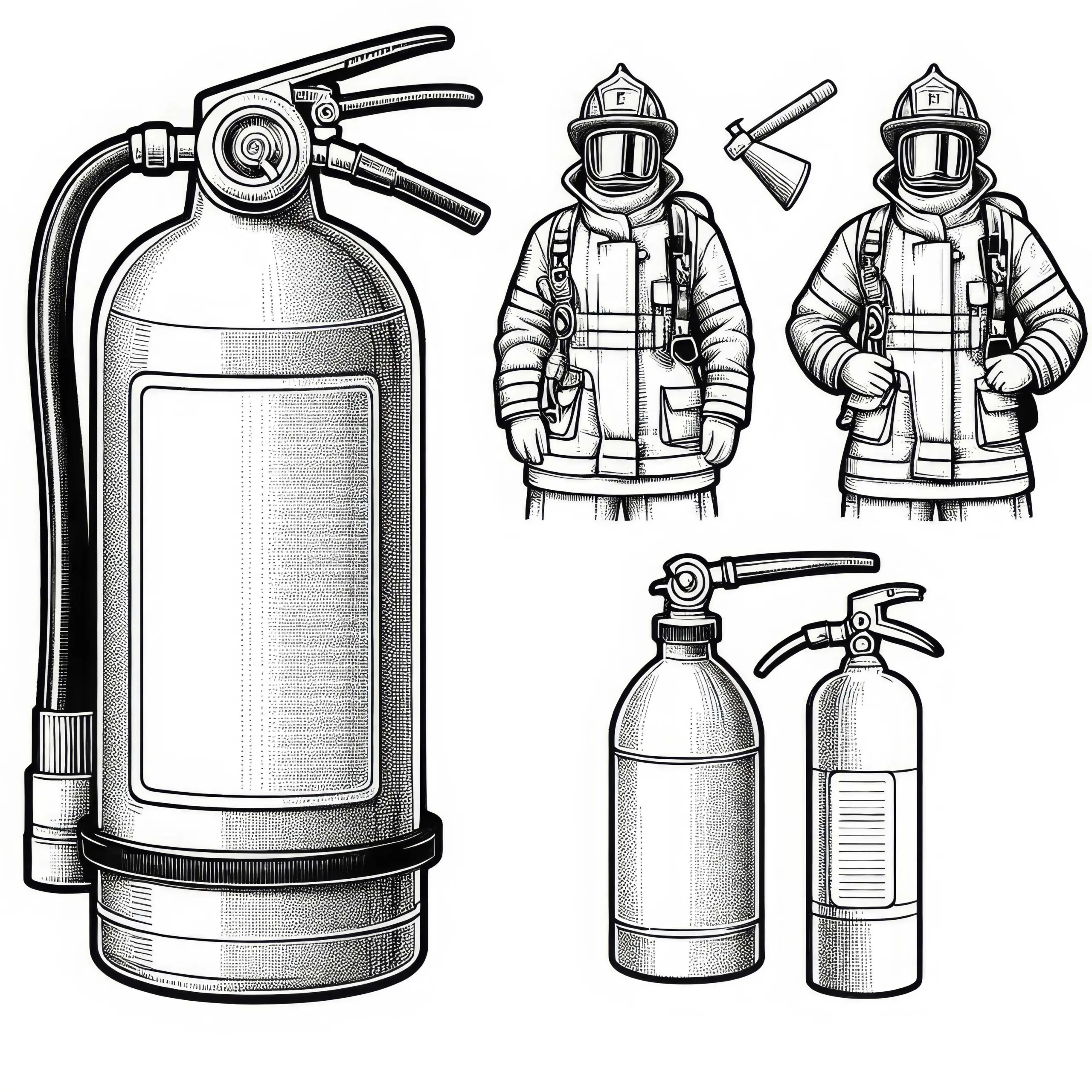Hochwertige Malvorlage eines Feuerlöschers kostenlos herunterladen (Ausmalbild)