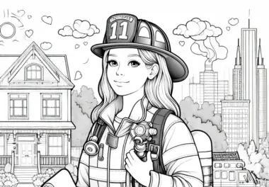 Feuerwehrfrau Ausmalbild – Detailreich und Kostenlos